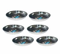 Neelam Stainless Steel 6.5 22G Diamond Halwa Plate, 13 cm, Silver, Set of 6