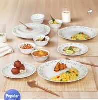 cello Pack of 18 Opalware Dazzle Series Tropical Lagoon | Study & Durable & Dishwasher Safe Dinner Set