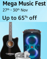 Mega Music Fest [27th - 30th Nov] Up to 65% off Headphones, party speakers & more