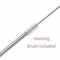 DDecora Reusable BPA-Free Metal, Thick, Long, Dishwasher Safe Stainless Steel Drinking Straws, 8.5 Inches (2 Bent + 2 Straight +1 Brush)