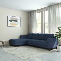Amazon Brand - Solimo Tissburg 6 Seater RHS Sectional Sofa (Fabric, Blue)