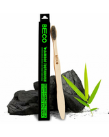 Beco Compostable Bamboo Toothbrush with Ultra-Soft Charcoal activated Bristles, 100% Natural & Eco-Friendly (Pack of 1)