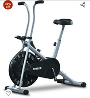 beatXP Tornado Airborne 1F(AB90) Air Bike Exercise Cycle for Home |Gym Cycle for Workout With Adjustable Cushioned Seat | Non-Slip Pedals | Fixed Handles With 6 Months Warranty (Silver/Black) 