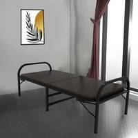 spinecure mattress Metal Folding Bed with 1 Inch Mattress, Plywood Attached|Foldable Bed for Guests Solid Wood Single Bed 