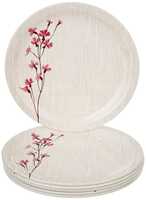 Amazon Brand - Solimo Plastic Classico Melamine Dinner Plate Set (White, 11 inches, 6 pieces)