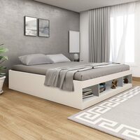 Home Centre Helios Reynan Frost King Bed with Box Storage - White
