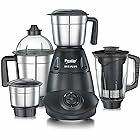 Prestige Iris Plus 750 W Mixer Grinder With 4 Jars (3 Stainless Steel Jars+ 1 Juicer Jar) 4 Super Efficient Stainless Blades 2 Years Warranty Black, 750 watts