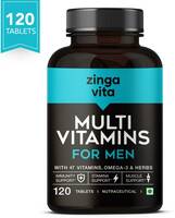 Zingavita Multivitamin Tablets for Men With Vitamins, Omega-3 & Herbs to Enhance Energy (120 Tablets)