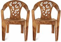 Cello Plastic Chairs Brown (Pack of 2) 