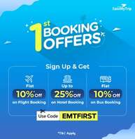 Easemytrip New User First Flight Offer - Up to 25% Off on Hotel Booking & Flat 10% Off on Flight II Bus Booking