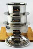 RAMILA Pack of 6 Stainless Steel Dinner set , Steel set Bowl Dinner Set