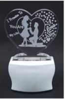 Gkart I Promise To You Are My Life-Heart shape Night Lamp  (11 cm, Wight)