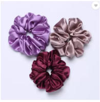 sazzle Silky Satin Large Shiny Hair Scrunchies Combo Hairbands Pack of 3 Rubber Band  (Purple)
