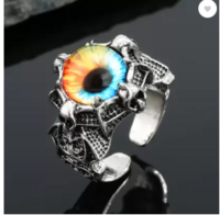 Ruhi  Dragon Eye Ring, Devil Eye Ring, Evil Eye Ring Adjustable Unisex Ring Stainless Steel Silver Plated Ring