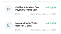 Paytm : Get 1000 cashback on adding 1000 rs to wallet (selected users)