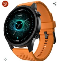NoiseFit Halo 1.43" AMOLED Display, Bluetooth Calling Round Dial Smart Watch, Premium Metallic Build, Always on Display, Smart Gesture Control, 100 Sports Modes (Fiery Orange)