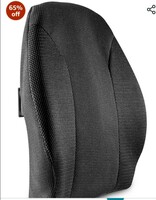 The White Willow Orthopedic Pillow Hard Grade Foam Lumbar Backrest for Back Support, Office Chair, Car Seat,Spine Alignment with Adjustable Strap - Black Mesh Fabric (13" L x 17" W x 5" H) 