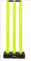 Vifitkit Cricket Stumps with Stand Cricket Kit Plastic Wickets for Cricket Standard Wickets for Cricket Ground, Match, Tournament Stump with Stand & Bails (Green - Plastic Wickets Set) 