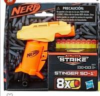 Nerf Alpha Strike Set Stinger SD-1 Toy Blaster with Targeting Set - 11-Piece Nerf Alpha Strike Set Includes Toy Blaster, 2 Half-Targets, and 8 Official Nerf Elite Darts for Kids, Teens, Adults 