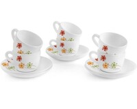 [150 Coupon] - CELLO Dazzle Queen Cup & Saucer 130 ml | Home and Kitchen Decor Items | Cups, Mugs and Saucer for Kitchen | Coffee Cup and Saucer Set | 6 Units | Margarita, White