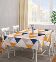 Geometric Multicolor (72 x 52 ) Cotton Blend Table Cover, By Fabinaliv