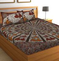 CLOTHSIDE 104 TC Cotton Double Jaipuri Prints Flat Bedsheet on Flipkart
