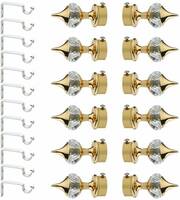 LEEZEN Architectural Hardware Gold Rod Rail Bracket, Curtain Knobs, Curtain Hooks, Curtain Rods Metal