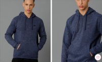 Voi Jeans Men Hooded Printed Fleece Sweatshirt
