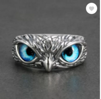 Owl Ring for Boy and Girl Stylish Biker Ring (Adjustable) Stainless Steel, Brass, Stone, Metal, Copper Silver Plated Ring