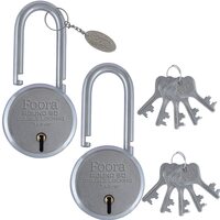 Foora New Round 50mm Lock | Long Shackle | Metal Body | Double Locking | Pack of 2
