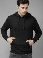 Roadster Full sleeve Solid hooded sweatshirt 