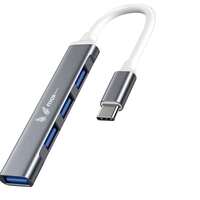 Flyox Type C 3.0 4 Port Hub (4-in-1) 4X USB 3.0 UP to 5Gbps High Speed Data Transfer for Laptop/Desktop/Mobile