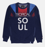 Little Kiki Boys Blue Printed Cotton Sweatshirt