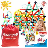 SNAPTRON Magnetic Sticks Building Blocks for Kids-32Pcs Big Magnetic Toys for Kids Girls Boys Toddlers Age 2 3 4 5 6 7 8 9 Yrs-Educational Stem Learning Magnetic Stick with Balls Game Set,Multicolor