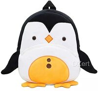 DZert Kids Soft Plush Backpacks Cartoon Boys Girls Baby (2-5 Years) (Penguin) - Black 