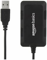 Amazon Basics Hi-Speed 4 Port Ultra Slim USB 2.0 Hub for Laptops and Computers (Black)