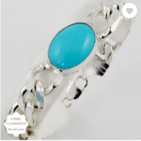 KUNDLI GEMS  Stone Turquoise Silver Bracelet