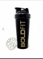 BOLDFIT Black Solid Gym Shaker For Protein Shake Sipper Water Bottle BPA Free