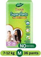 Dabur Baby Super Pants | Diaper Infused with Aloe Vera, Shea Butter & Vitamin E | Insta-Absorb Technology - M  (36 Pieces)
