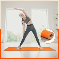 Matworks by Bathla – Kriya Classic Yoga Mat with Carrying Strap |Anti-Slip & Reversible|Orange & Grey (Size: 24” x 72” Thickness: 6mm)