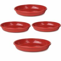 Plants Bottom Plate, Drip Tray for Plants, Gamla, Terracotta Color| (8-inch, Red) Set of 4