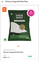 Premiums Supreme Harvest Rice- Chinoor Sugandhi Raw Rice (Selected Locations(