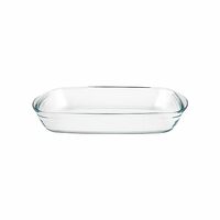 La Opala, Cook Serve Store, Borosilicate Glass Rectangular Dish with Handle 1.9 L, 1 pc, Transparent