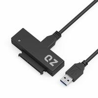 QZ SATA to USB 3.1 for 3.5 inch/2.5 inch Hard Drive Disk HDD and SSD, SATA to USB Cable [UASP Enabled, 12V 2A Power Adapter Included] Black