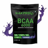NAKPRO BCAA 6000 - Instantized 2:1:1 BCAA | 3g L-Leucine, 1.5g L-Isoleucinem, 1.5g L-Valine with Creatine helps in High Intensity Training / Workout | Post Workout Recovery Drink for Muscle Recovery and Lean Muscle Bui