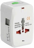 rts 2023 Latest Universal Travel Adapter Worldwide International Travel Adapter Smart with Built in Dual USB Charger Ports Compatible with Smartphone, Laptop, Charger, and 150+ Countries