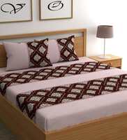 Pink Abstract 180 TC Microfiber Double Queen Bedsheet With 2 Pillow Covers, By CG HOMES