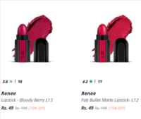 Renee Lipsticks upto 75% Off starting @49