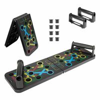 Amazon Brand - Symactive ABS Pushup Board, 15 in 1 Multifunctional Foldable Flex Board for Chest, Muscle, Triceps, Shoulder Home Workout Equipment, for Men & Women, (Training Pushup Rack Board, Black)