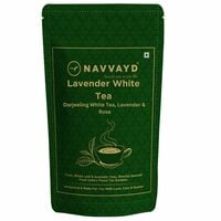 Navvayd Organic Lavender White Tea, With Real Lavender Flower & Rose Petals, Loose Leaf (50 Gm)